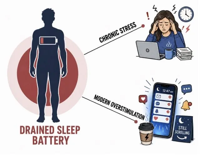 Drained sleep battery